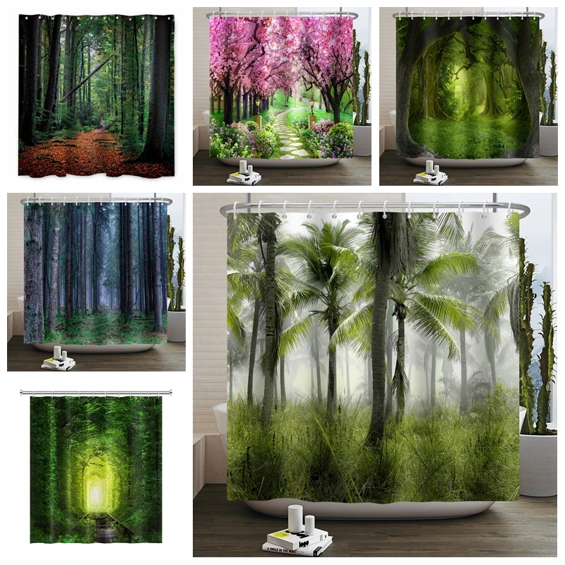 Natural Forest Landscape Shower Curtain Tropical Trees Boho Bathroom Waterproof Curtain 3D Print Partition Curtain With Hooks
Natural Forest Landscape Shower Curtain Tropical Trees Boho Bathroom Waterproof Curtain 3D Print Partition Curtain With Hooks