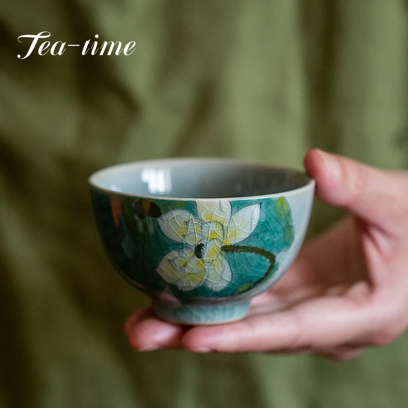 125ml Chinese Ceramic Lotus Pattern Teacup Household Ice Cracked Tea Cup Personal Single Master Cup Boutique Tea Set Accessories
125ml Chinese Ceramic Lotus Pattern Teacup Household Ice Cracked Tea Cup Personal Single Master Cup Boutique Tea Set Accessories