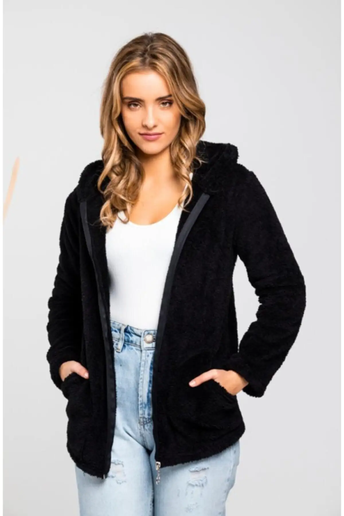 Women's Cardigan Soft Plush Hooded Zippered Black Casual Knitted Quality Fashion Cardigan Sweaters Loose Sweater Sweater Jumper
Women's Cardigan Soft Plush Hooded Zippered Black Casual Knitted Quality Fashion Cardigan Sweaters Loose Sweater Sweater Jumper