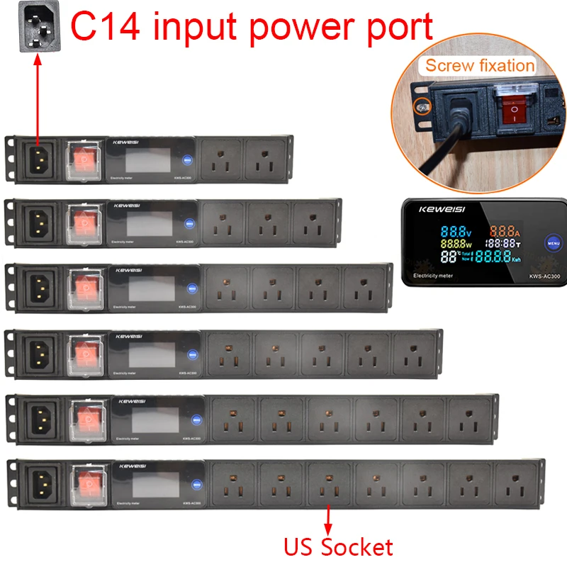 PDU power strip cabinet rack wall mounted desktop Voltmeter C14 input power input 2-8 way US socket expansion appliance 
PDU power strip cabinet rack wall mounted desktop Voltmeter C14 input power input 2-8 way US socket expansion appliance