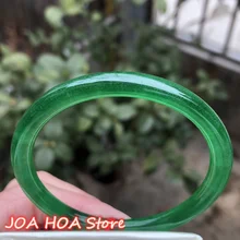 Natural A Grade Jadeite Bracelet Exquisite Perfect Jade Bangle Floating Knot Crystal Flower Handring Emerald Quality Jewelry