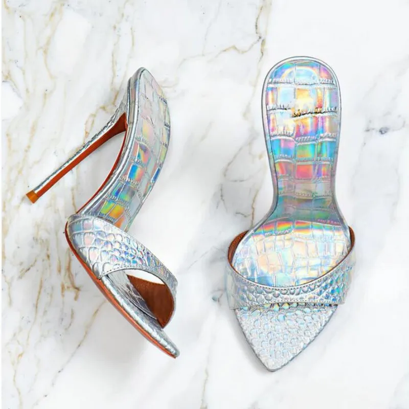 2023 new summer fashion women sandals pointed toes silver stone pattern stiletto heel slip on chic party shoes slipper 43 44 45
2023 new summer fashion women sandals pointed toes silver stone pattern stiletto heel slip on chic party shoes slipper 43 44 45