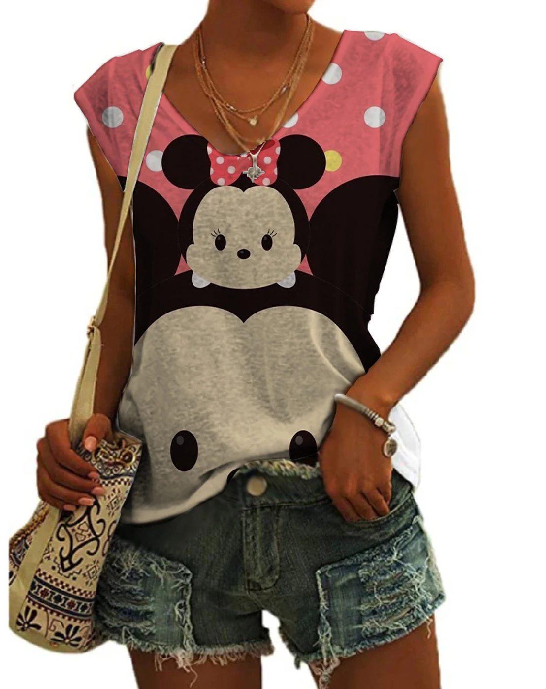 2023 summer new street style sleeveless vest Disney brand Mickey and Minnie cartoon all-match casual ladies slim V-neck top Y2K
2023 summer new street style sleeveless vest Disney brand Mickey and Minnie cartoon all-match casual ladies slim V-neck top Y2K