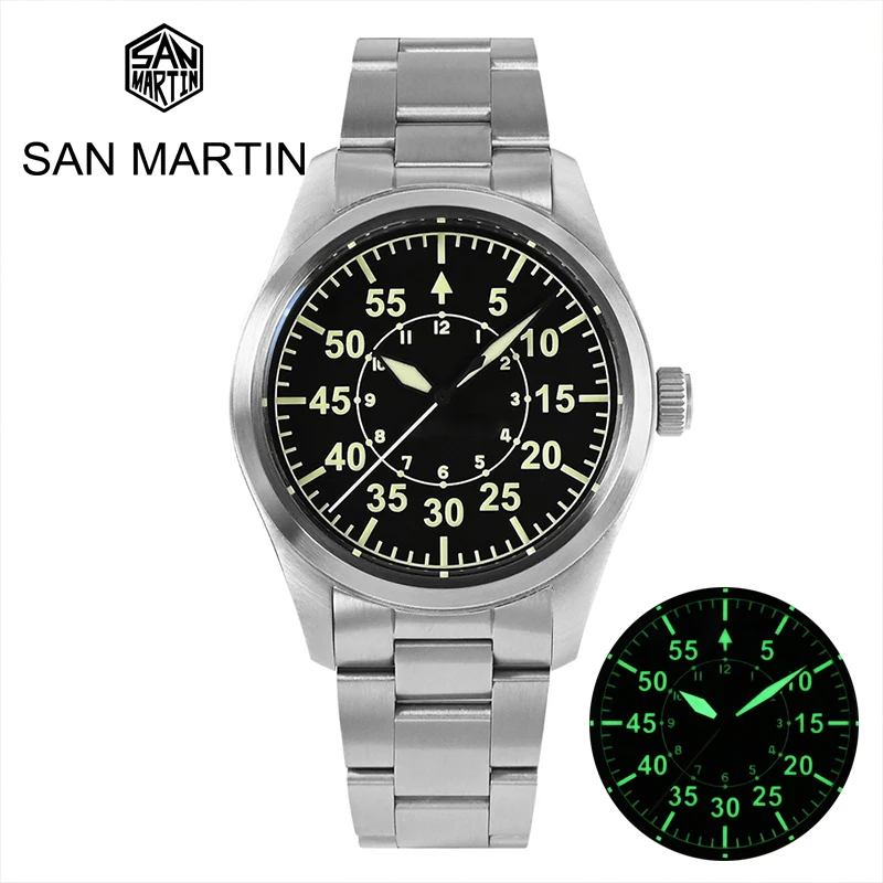 San Martin 39mm New Pilot Men Watch Military Fashion Simple Style YN55A Automatic Mechanical Watches 20 Bar Waterproof Luminous
San Martin 39mm New Pilot Men Watch Military Fashion Simple Style YN55A Automatic Mechanical Watches 20 Bar Waterproof Luminous