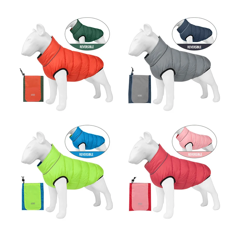 Reversible Waterproof Dog Clothes Vest Reflective Jacket Fashion Thicken Warm Pet Coat For Small Large Dogs French Bulldog
Reversible Waterproof Dog Clothes Vest Reflective Jacket Fashion Thicken Warm Pet Coat For Small Large Dogs French Bulldog