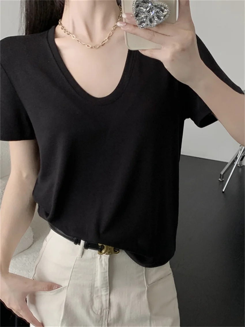 Alien Kitty 2023 Soft Gentle T-Shirts Solid Short Sleeve Women Chic Loose Summer Office Lady Work Wear New Slim Daily Tees
Alien Kitty 2023 Soft Gentle T-Shirts Solid Short Sleeve Women Chic Loose Summer Office Lady Work Wear New Slim Daily Tees