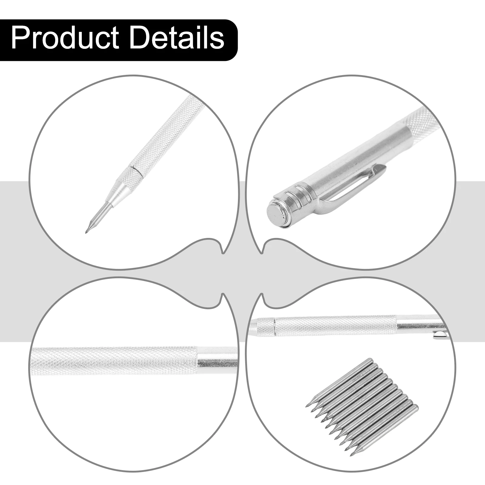 11PCS Tungsten Carbide Tip Sharp Scriber Engraving Pen Marking Tip For Glass Ceramic Shell Metal Construction Marking Tools
11PCS Tungsten Carbide Tip Sharp Scriber Engraving Pen Marking Tip For Glass Ceramic Shell Metal Construction Marking Tools