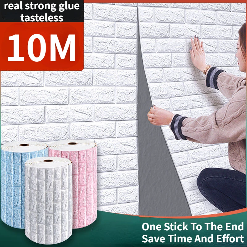 10m 3D Self-Adhesive Decor Wallpaper Continuous Waterproof Brick Wall Stickers Living Room Bedroom Old Wall Home Decoration
10m 3D Self-Adhesive Decor Wallpaper Continuous Waterproof Brick Wall Stickers Living Room Bedroom Old Wall Home Decoration