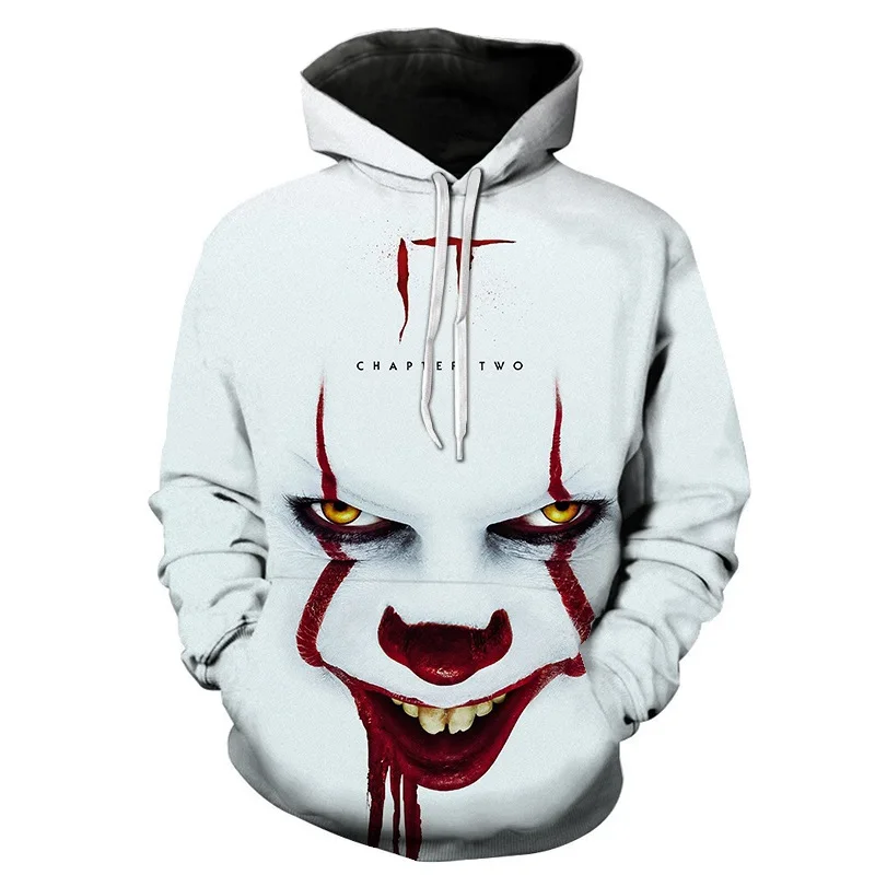 Halloween Terror Clown Men Printed Ghost Skull Film Hoodies Fashion Long Sleeve Pullover Sweatshirts Harajuku Streetwear Fitness
Halloween Terror Clown Men Printed Ghost Skull Film Hoodies Fashion Long Sleeve Pullover Sweatshirts Harajuku Streetwear Fitness