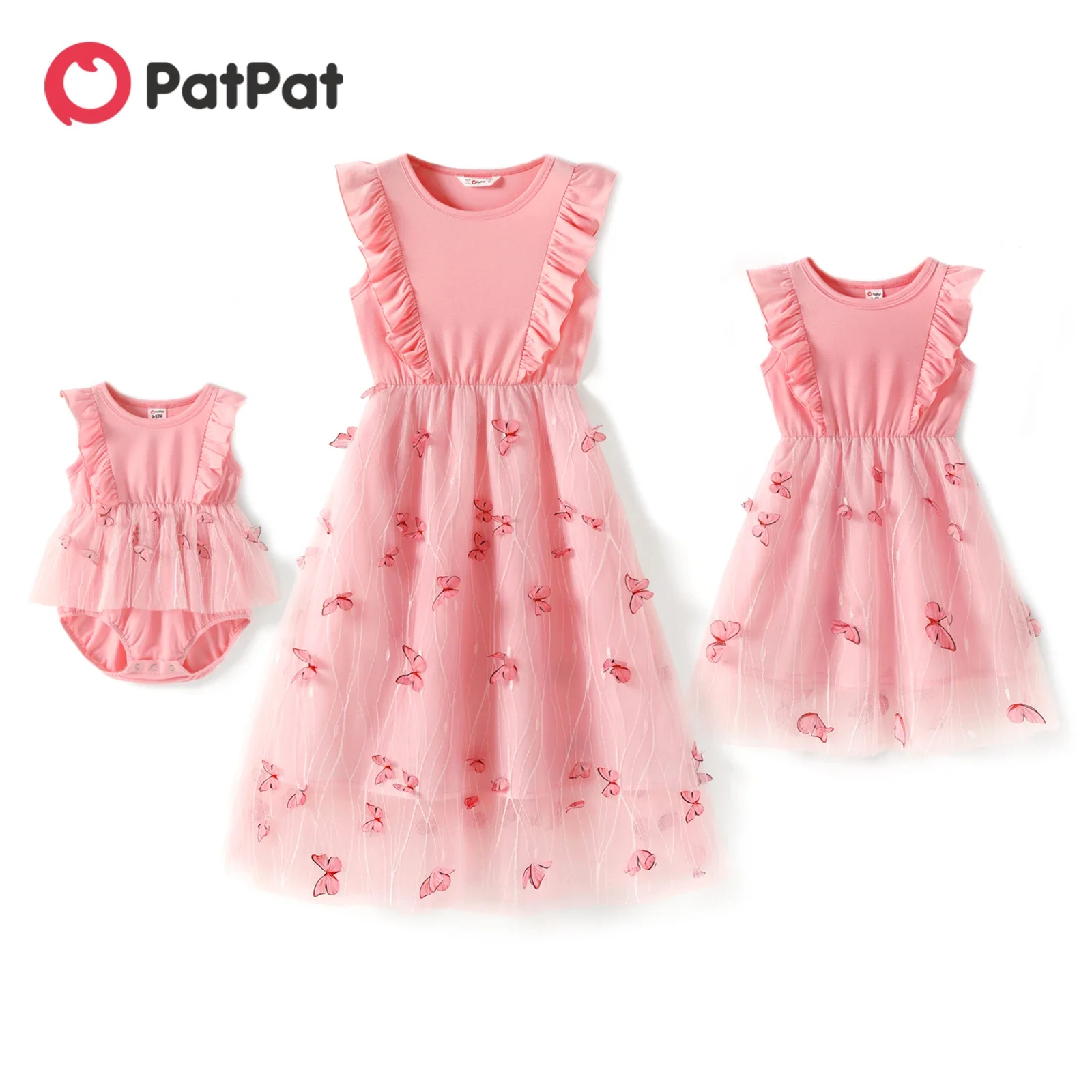 PatPat Dress for Mom and Me Pink Round Neck Ruffle Sleeveless Splicing Butterfly Family Matching Dresses for Mother And Daughter
PatPat Dress for Mom and Me Pink Round Neck Ruffle Sleeveless Splicing Butterfly Family Matching Dresses for Mother And Daughter