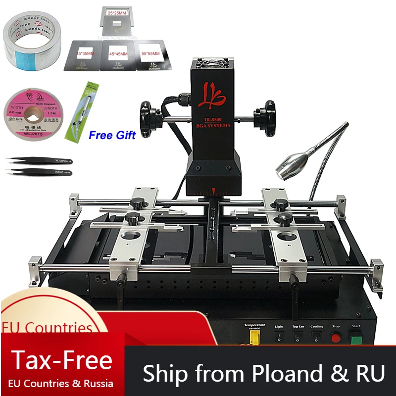 LY IR8500 инфракрасная BGA наладочная станция, комплект для реболлинга с ИК-крышкой и зоной предварительного нагрева 400*200 мм
LY IR8500 инфракрасная BGA наладочная станция, комплект для реболлинга с ИК-крышкой и зоной предварительного нагрева 400*200 мм