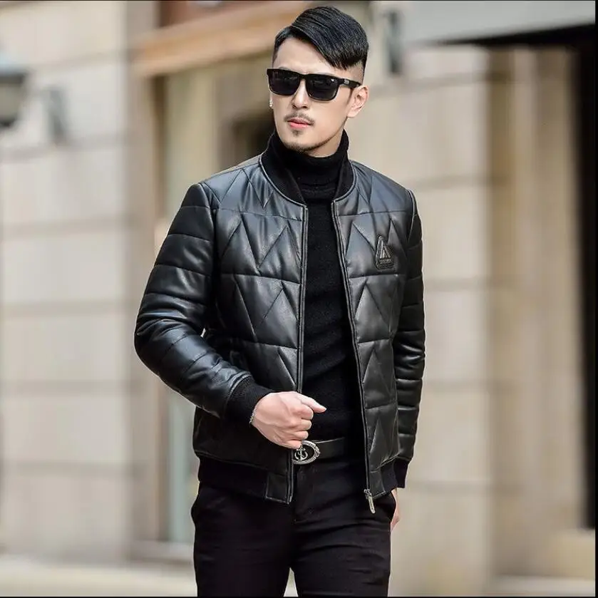 Winter New Genuine Leather Down Jacket Haining Men's Sheepskin Short Baseball Collar Coat Plus Size Overcoat /M-5XL
Winter New Genuine Leather Down Jacket Haining Men's Sheepskin Short Baseball Collar Coat Plus Size Overcoat /M-5XL
