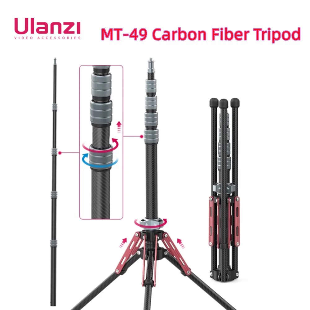 

Ulanzi MT-49 Professional Camera Tripod With Detachable Bottom Bracket Balance Bar lightweight Outdoor Travel Tripod 1.5Kg Load