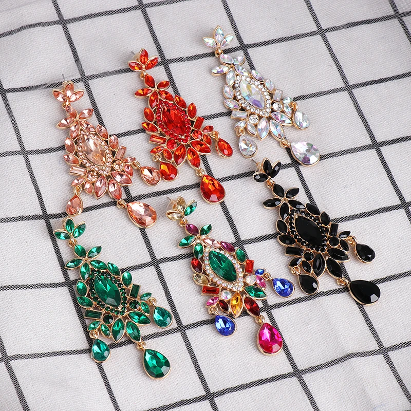 New Colorful Vintage Crystal Drop Earrings for Women Long Hanging Earrings Luxury Jewelry Summer Pendent Party Gifts 2022 Trend
New Colorful Vintage Crystal Drop Earrings for Women Long Hanging Earrings Luxury Jewelry Summer Pendent Party Gifts 2022 Trend