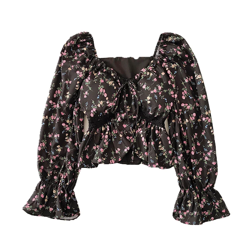 Женская кружевная рубашка, милая рубашка в Корейском стиле с квадратным вырезом и цветочным кружевом, с рукавами-фонариками, лето
Женская кружевная рубашка, милая рубашка в Корейском стиле с квадратным вырезом и цветочным кружевом, с рукавами-фонариками, лето