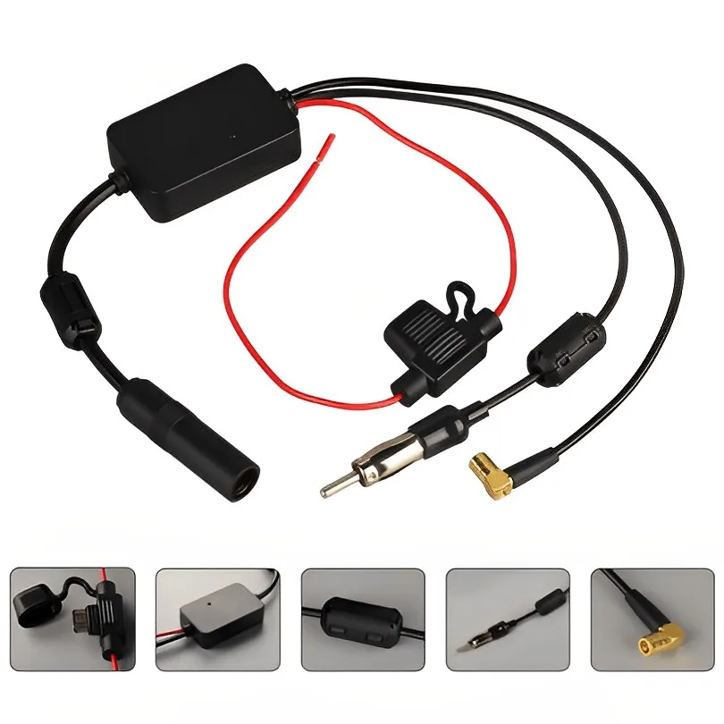 

12V Universal FM AM DAB Car Signal Amplifier Antenna Stereo Radio Anti - interference Amp Booster Aerial for Car Truck