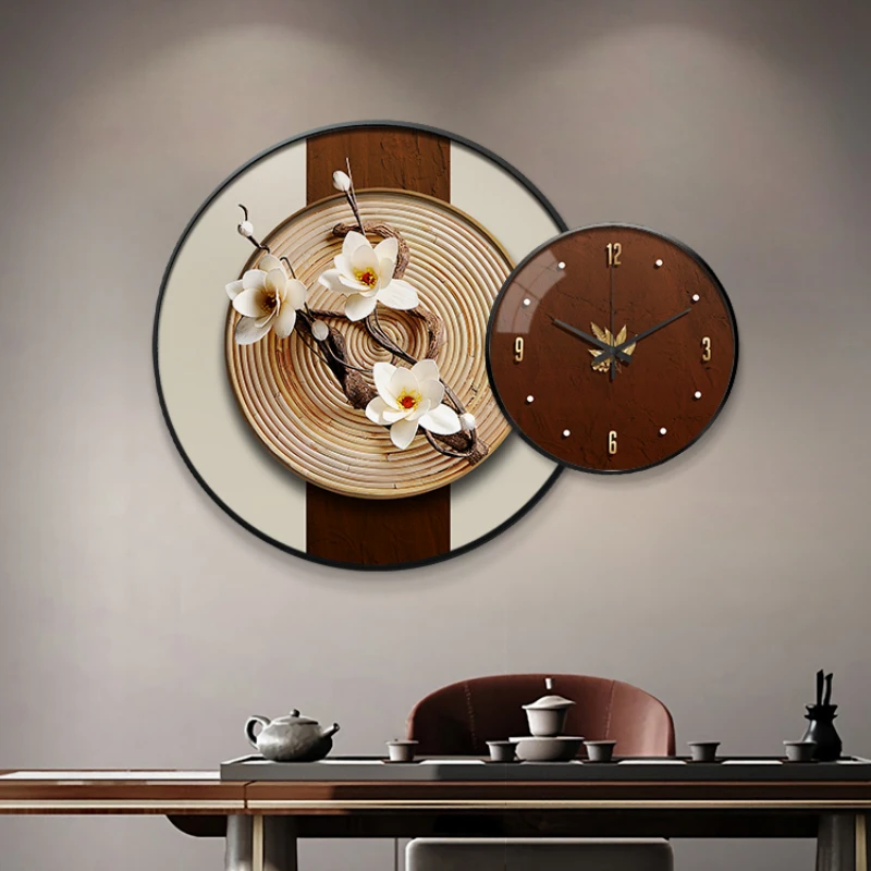 New Chinese-style Home Wall Clock Living Room Decorative Painting Simple Creative Mute Clock Wall Round Mural Home Decoration
New Chinese-style Home Wall Clock Living Room Decorative Painting Simple Creative Mute Clock Wall Round Mural Home Decoration