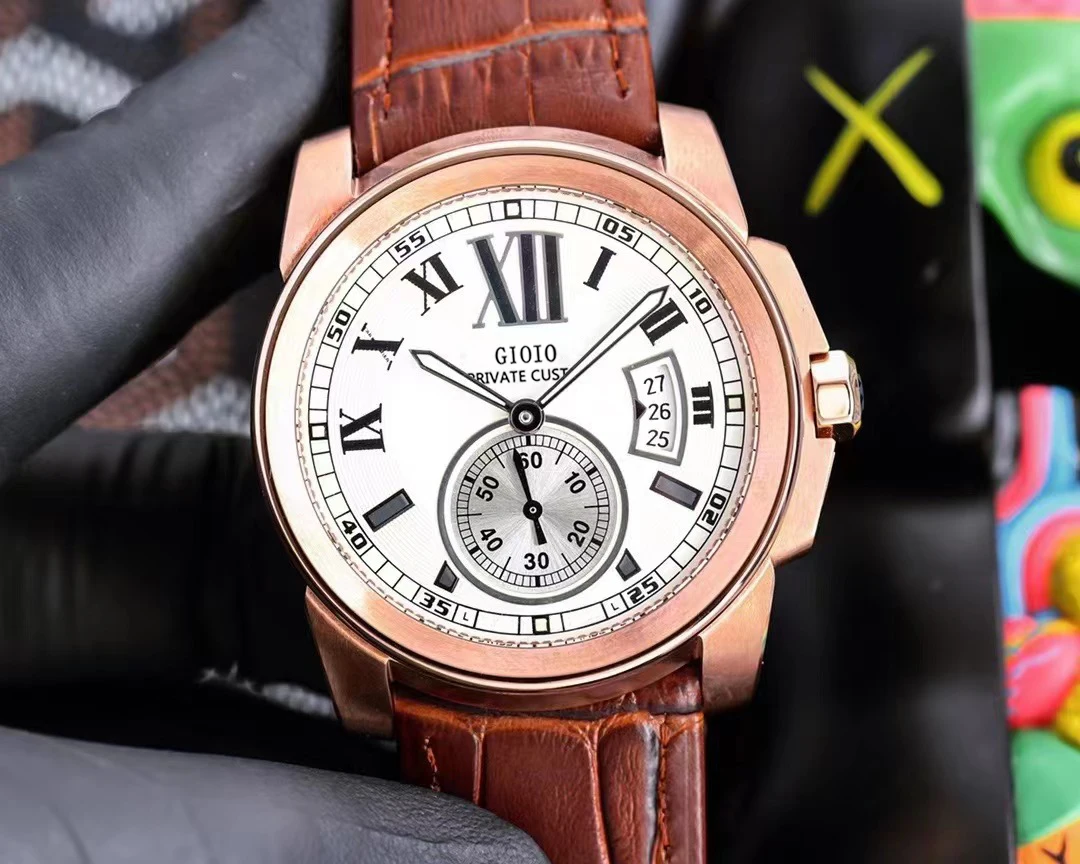 Luxury Mens Automatic Mechanical Watch Blue Black Leather Stainless Steel Luminous Rose Gold Calendar
Luxury Mens Automatic Mechanical Watch Blue Black Leather Stainless Steel Luminous Rose Gold Calendar