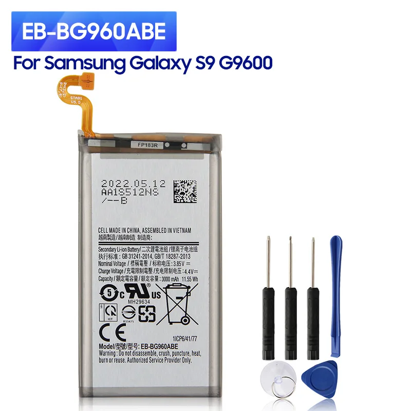 NEW Replacement Battery EB-BG960ABE For Samsung GALAXY S9 G9600 G960F SM-G960 G960U G960W Phone Battery 3000mAh
NEW Replacement Battery EB-BG960ABE For Samsung GALAXY S9 G9600 G960F SM-G960 G960U G960W Phone Battery 3000mAh