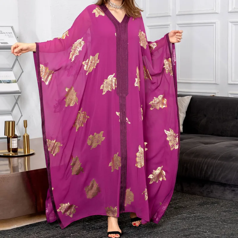 2022 Summer Dress Middle East Europe Hot Sale Dubai Turkish Women Clothing Bronzing Doll Sleeve Muslim Ladies Robe
2022 Summer Dress Middle East Europe Hot Sale Dubai Turkish Women Clothing Bronzing Doll Sleeve Muslim Ladies Robe