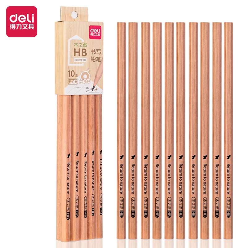 DELI Natural Wooden Pencil 2B HB 10PCS Pack Black Lead Office School Wood Writing Pencils Stationery
DELI Natural Wooden Pencil 2B HB 10PCS Pack Black Lead Office School Wood Writing Pencils Stationery