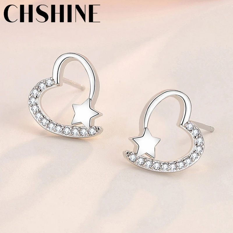 CHSHINE 925 Sterling Silver Heart Earring For Women Stud Earrings Gift Party Banquet Fashion Jewelry
CHSHINE 925 Sterling Silver Heart Earring For Women Stud Earrings Gift Party Banquet Fashion Jewelry