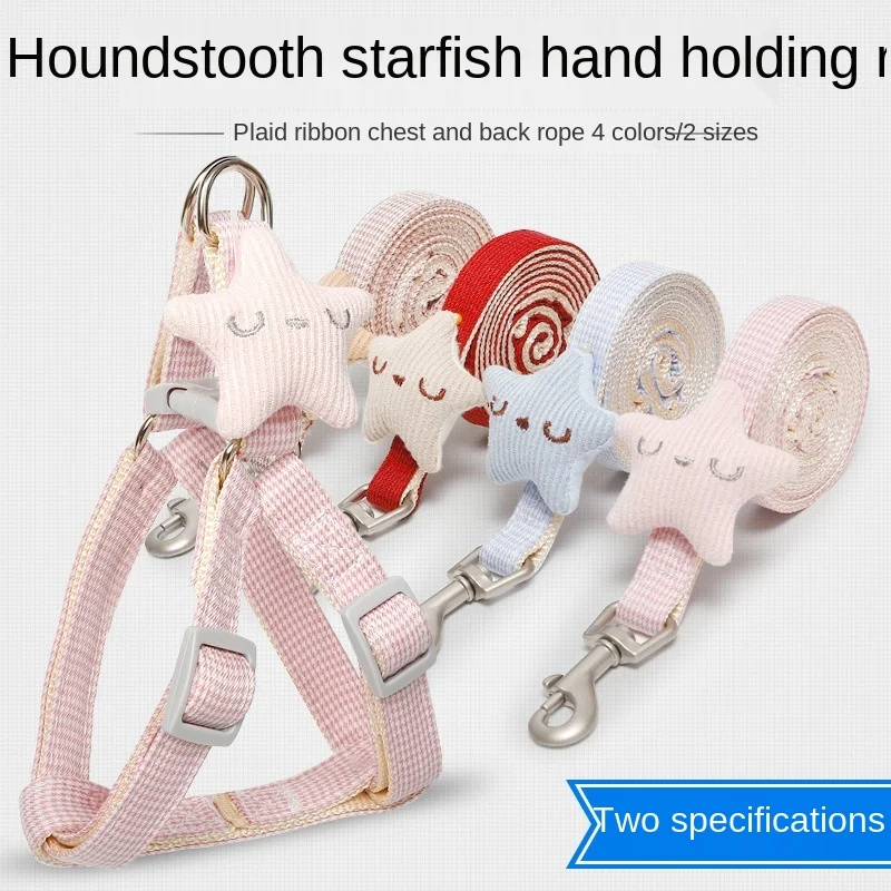 Pipitao New Korean Cute Dog Leash Houndstooth Smile Starfish Chest Back Dog Leash
Pipitao New Korean Cute Dog Leash Houndstooth Smile Starfish Chest Back Dog Leash
