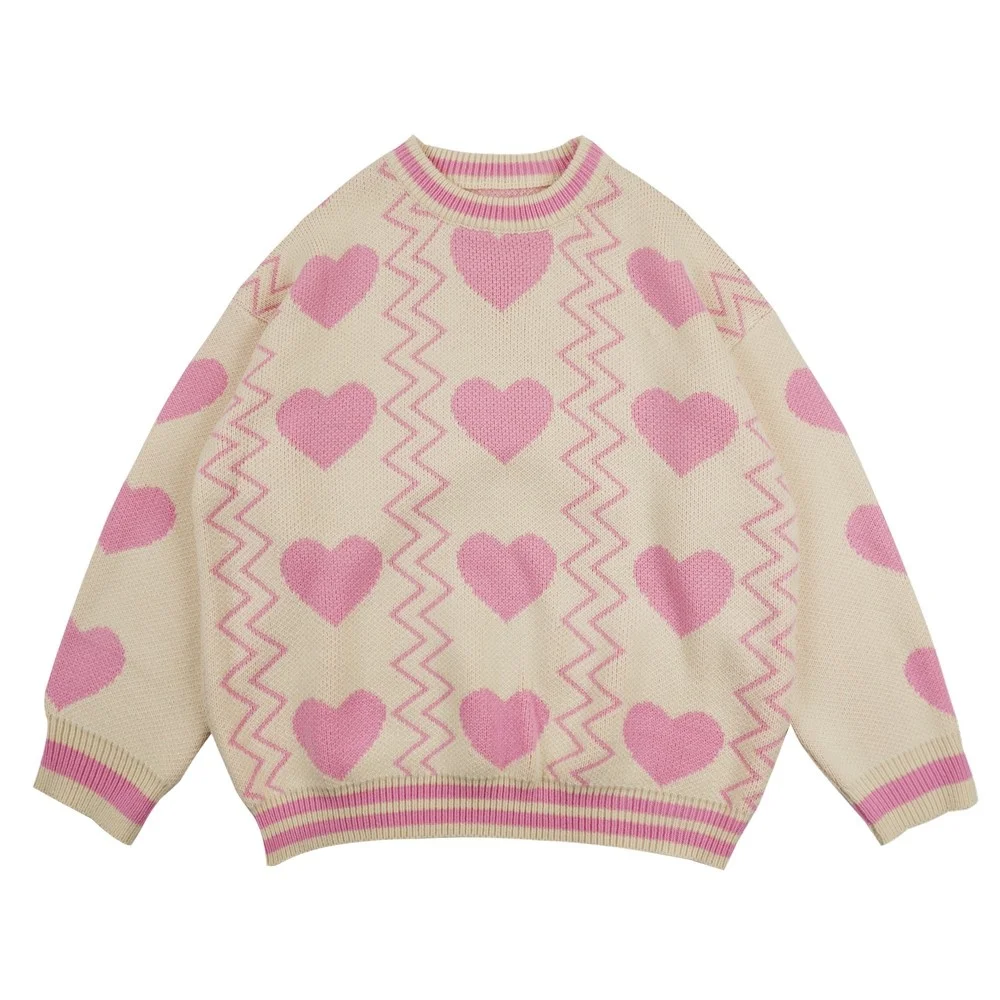 Unisex Couple Sweet Heart Knitted Winter Clothes Pink Sweaters Long Sleeve Fall Clothes Women Cute Tops Japanese Streetwear
Unisex Couple Sweet Heart Knitted Winter Clothes Pink Sweaters Long Sleeve Fall Clothes Women Cute Tops Japanese Streetwear