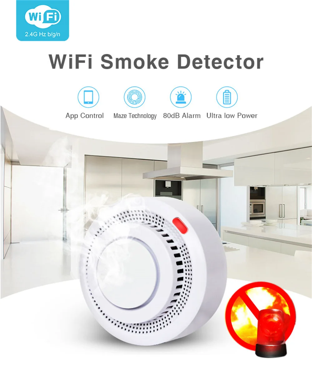 Датчик дыма Tuya Smart с Wi-Fi, детектор температуры и пожарной сигнализации, работает с приложением Tuya Smart Life
Датчик дыма Tuya Smart с Wi-Fi, детектор температуры и пожарной сигнализации, работает с приложением Tuya Smart Life