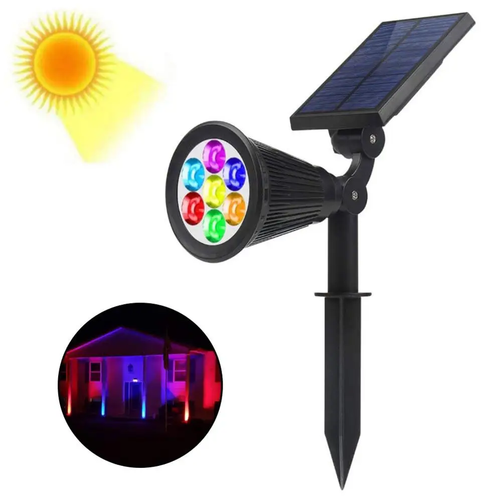Led Solar Spotlight 7 Color Changing 180 Degree Adjustable Outdoor Lighting Garden Lawn Landscape Wall Light for Decoration
Led Solar Spotlight 7 Color Changing 180 Degree Adjustable Outdoor Lighting Garden Lawn Landscape Wall Light for Decoration