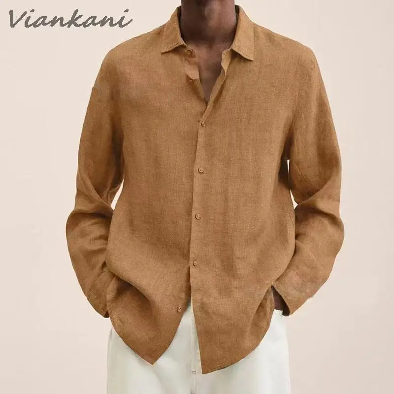 Retro Men Shirts Autumn Loose Linen Solid Long Sleeve Button Shirt For Male Fashion Turn-Down Collar Blouse Sexy Tops M-5XL
Retro Men Shirts Autumn Loose Linen Solid Long Sleeve Button Shirt For Male Fashion Turn-Down Collar Blouse Sexy Tops M-5XL