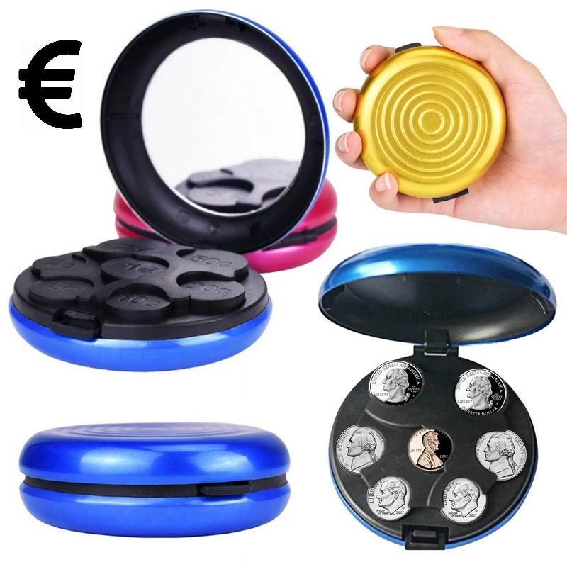 Round USD/Euro Coin Dispenser Storage Coins Purse Wallet Holders Storage Box Aluminum Alloy Plastic Coins Purse Wallet Holders
Round USD/Euro Coin Dispenser Storage Coins Purse Wallet Holders Storage Box Aluminum Alloy Plastic Coins Purse Wallet Holders