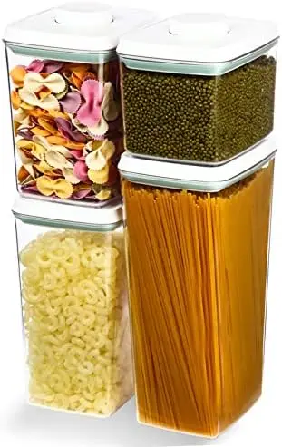 Pop Top Airtight Food Storage Containers Set BPA-Free Crystal Clear Canisters for Kitchen Pantry Organization and Storage, White
Pop Top Airtight Food Storage Containers Set BPA-Free Crystal Clear Canisters for Kitchen Pantry Organization and Storage, White