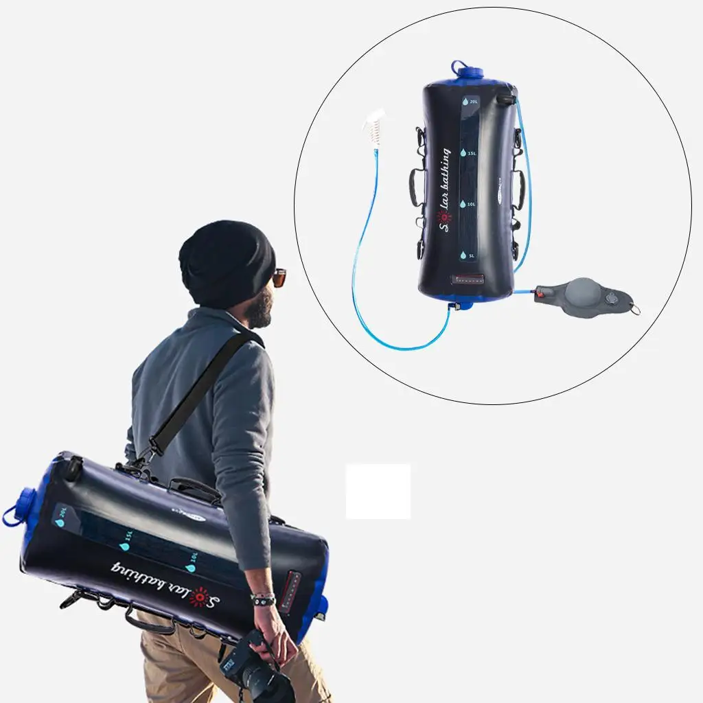 5 gallons/20L Solar Heating Camping Shower Bag Pressure Shower with Foot Pump for Beach Swimming Outdoor Hiking Travel
5 gallons/20L Solar Heating Camping Shower Bag Pressure Shower with Foot Pump for Beach Swimming Outdoor Hiking Travel