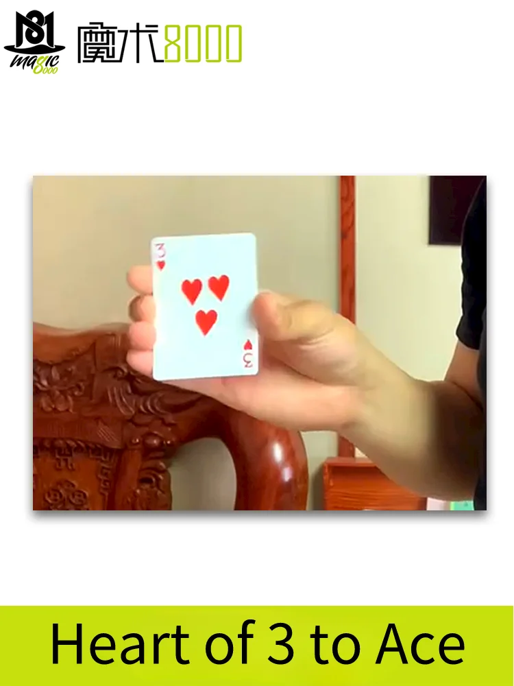 Fantastic Heart 3 to Ace Moving Point magic tricks Close Up Card Magic Professional Magician Trick Magic Tool Magic Prop
Fantastic Heart 3 to Ace Moving Point magic tricks Close Up Card Magic Professional Magician Trick Magic Tool Magic Prop