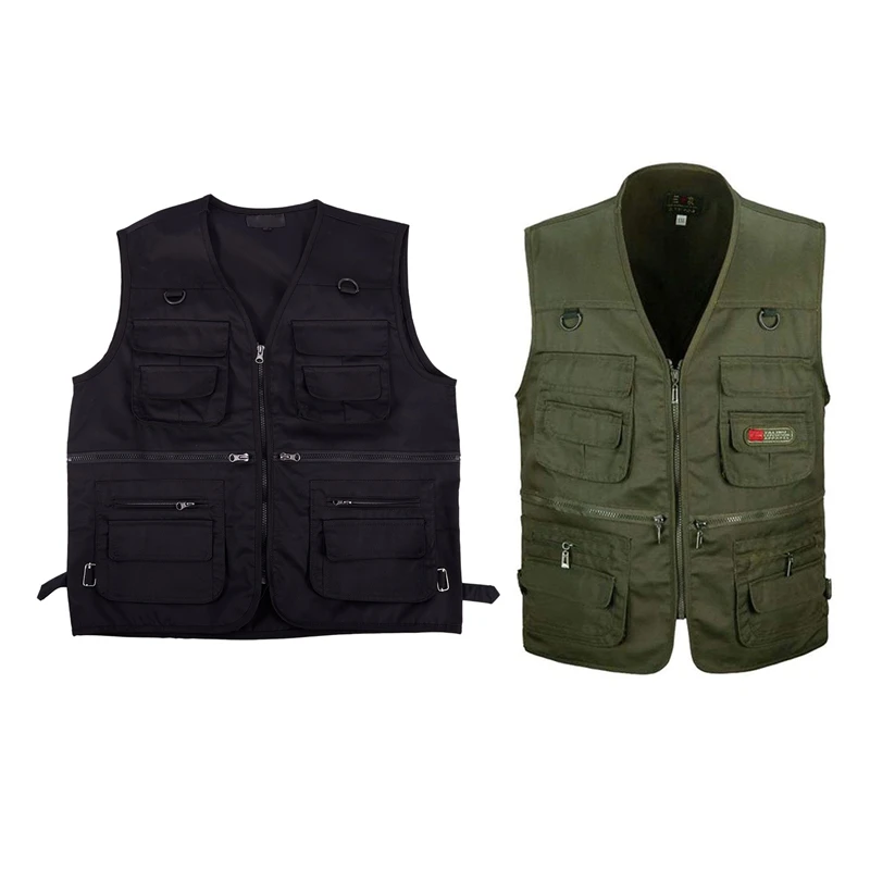 2 Pcs Men's Fishing Vest With Multi-Pocket Zip For Photography / Hunting / Travel Outdoor Sport XL - Black & Army Green
2 Pcs Men's Fishing Vest With Multi-Pocket Zip For Photography / Hunting / Travel Outdoor Sport XL - Black & Army Green