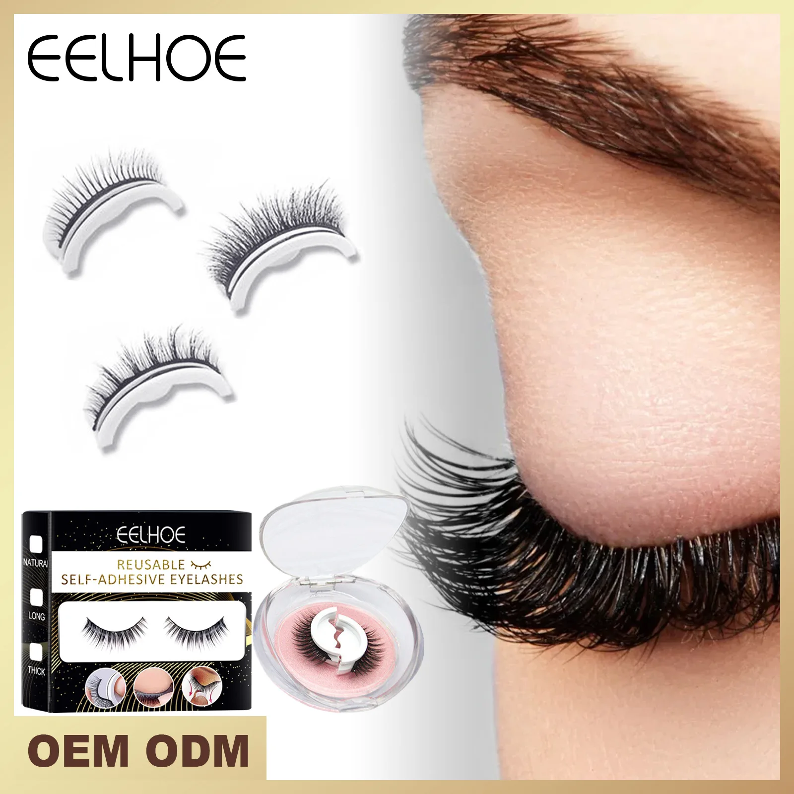 Makeup Lashes Reusable Self-Adhesive Eyelashes Natural Multiple Reversible Glue-free Self-adhesive Pairs of False Eyelashes
Makeup Lashes Reusable Self-Adhesive Eyelashes Natural Multiple Reversible Glue-free Self-adhesive Pairs of False Eyelashes