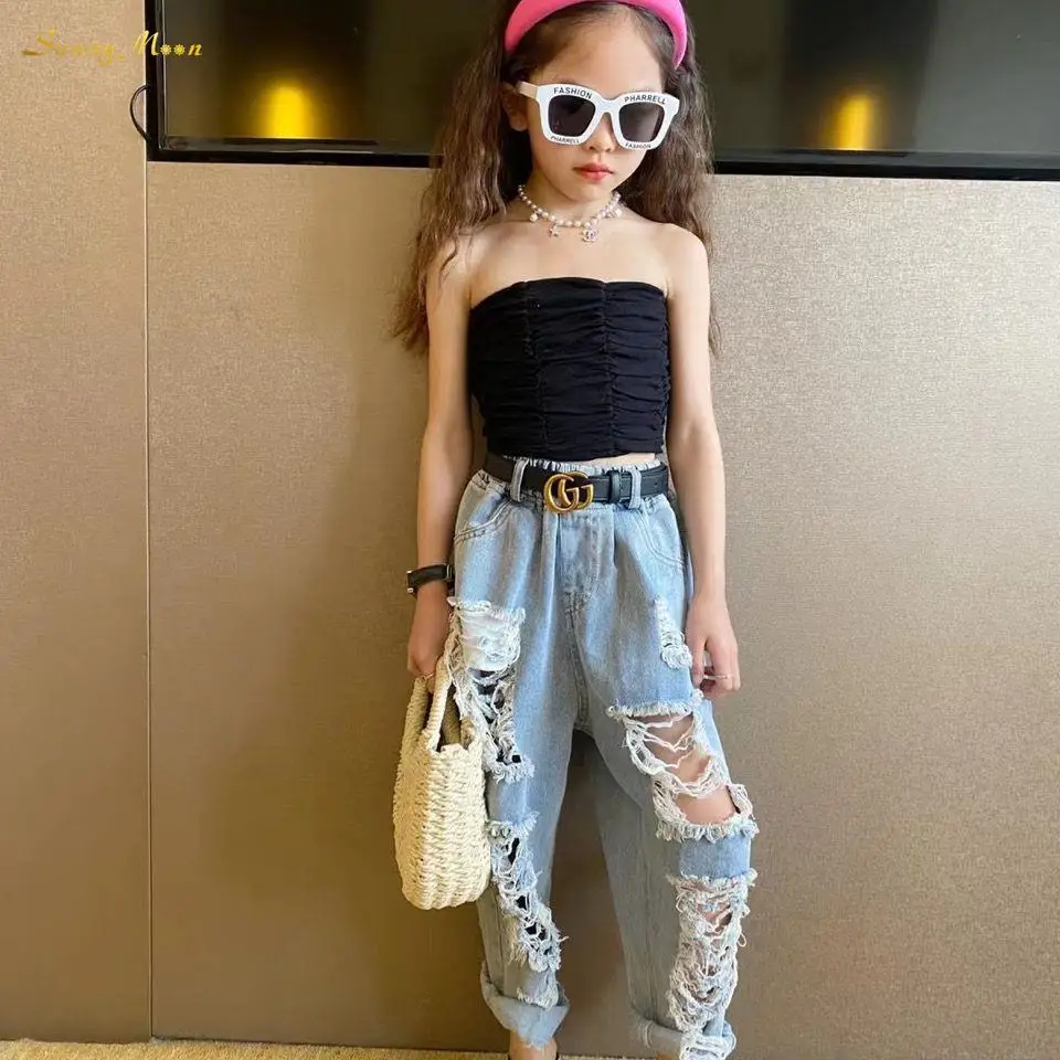 Fashion baby girl spring and autumn ripped jeans summer new loose beggar jeans sagging pants
Fashion baby girl spring and autumn ripped jeans summer new loose beggar jeans sagging pants