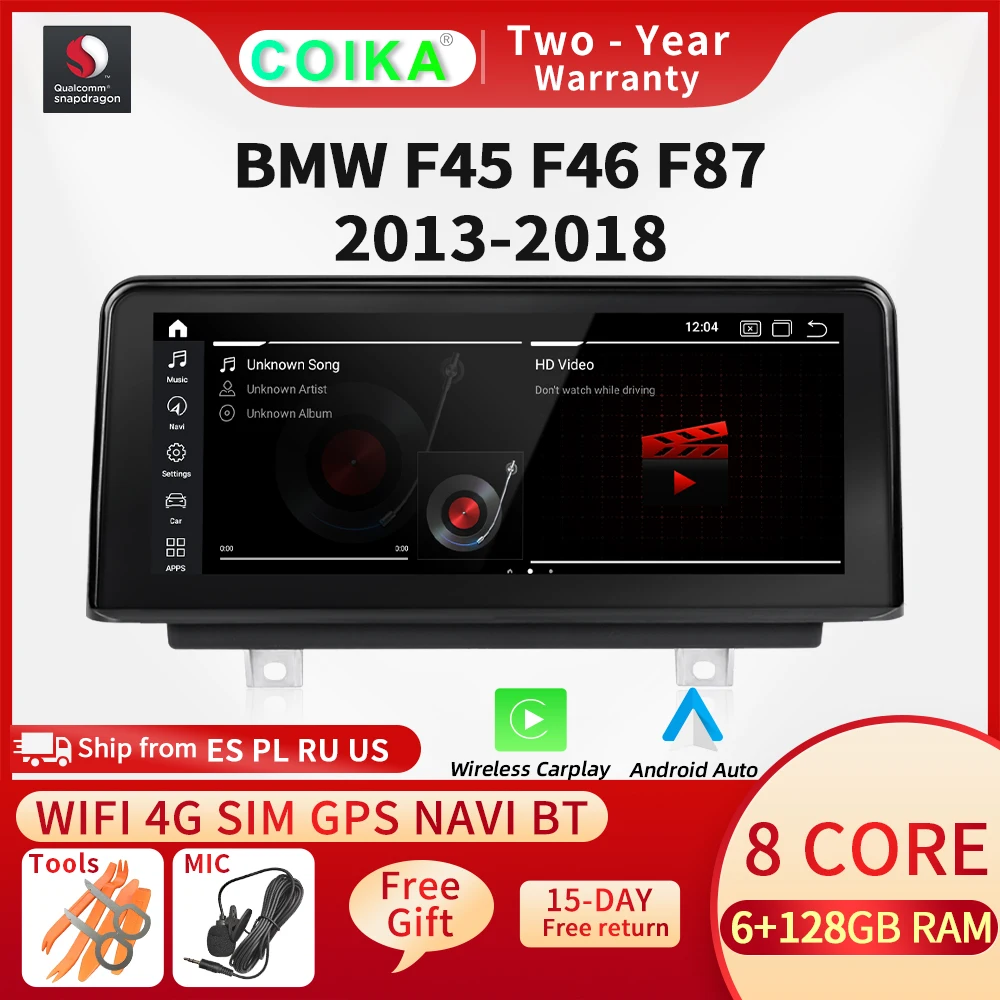 Snapdragon 8 Core DSP 6 + 128G Автомобильный мультимедийный плеер для BMW F45 F46 F87 2013-2020 GPS навигация радио WIFI SIM Авто Carplay Android 11
Snapdragon 8 Core DSP 6 + 128G Автомобильный мультимедийный плеер для BMW F45 F46 F87 2013-2020 GPS навигация радио WIFI SIM Авто Carplay Android 11