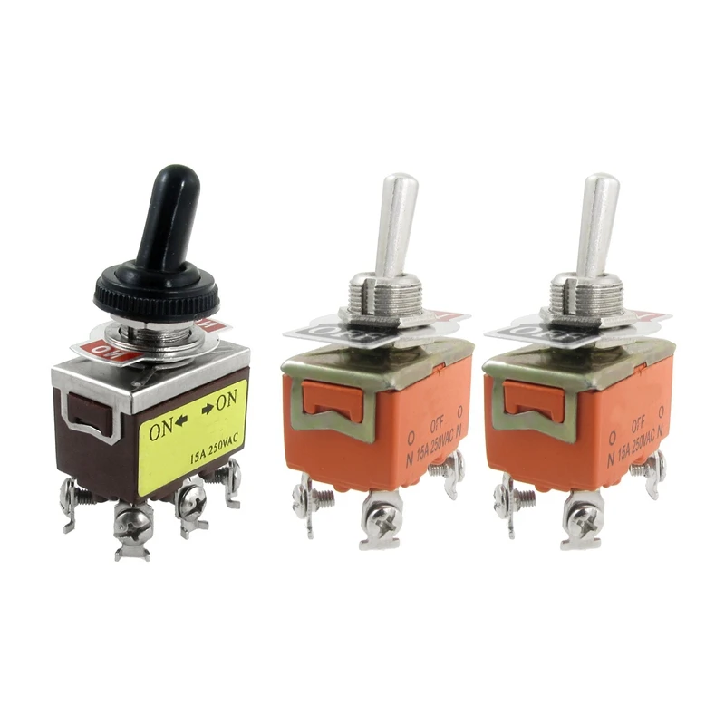 3 Pcs AC 250V 15A Amps ON/OFF 2 Position DPST Toggle Switch, 2 Pcs 4 Screw Terminals & 1 Pcs 6 Screw Terminals
3 Pcs AC 250V 15A Amps ON/OFF 2 Position DPST Toggle Switch, 2 Pcs 4 Screw Terminals & 1 Pcs 6 Screw Terminals