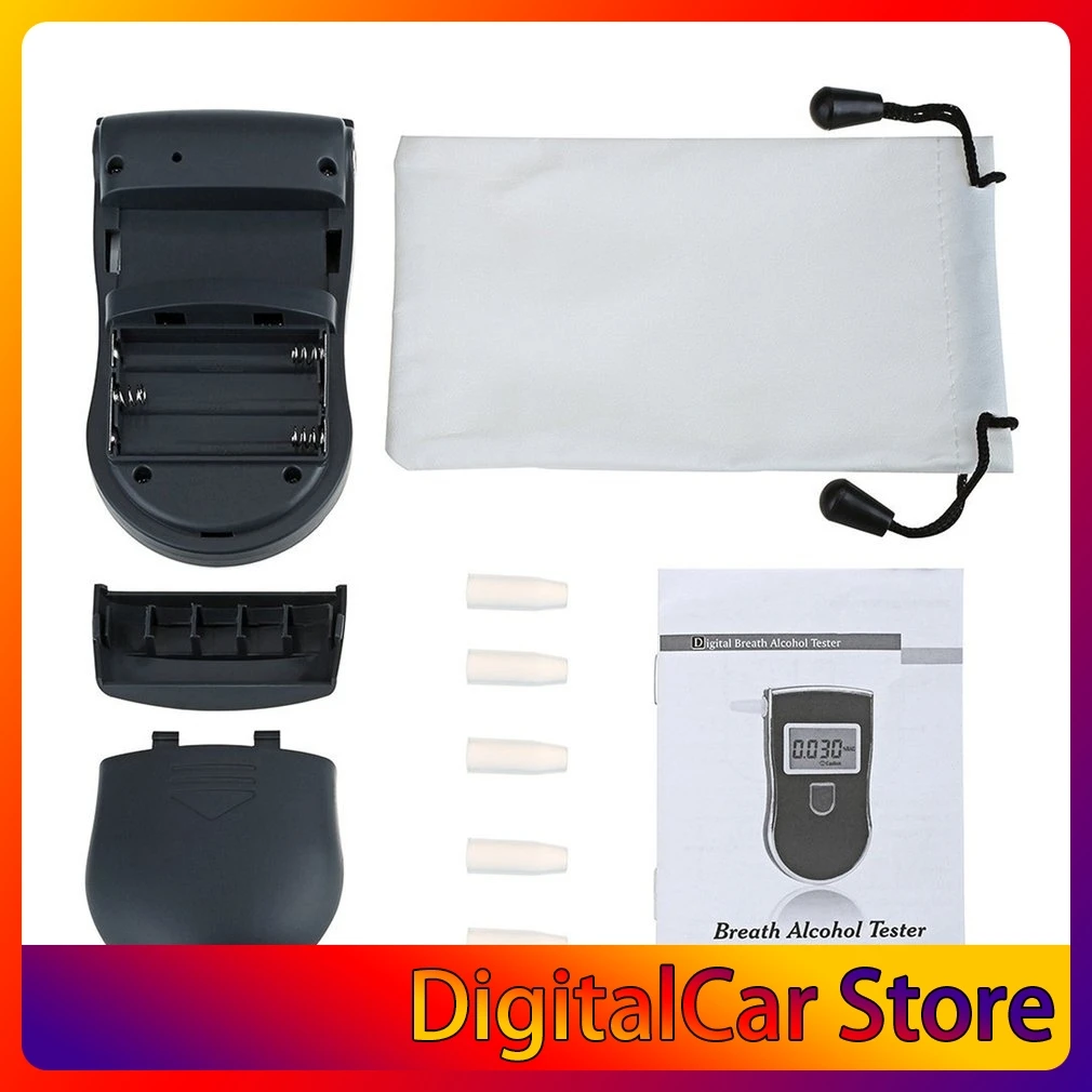 Цифровой алкотестер, анализатор дыхания с ЖК-дисплеем, спиртометр, 5 предметов 
Цифровой алкотестер, анализатор дыхания с ЖК-дисплеем, спиртометр, 5 предметов