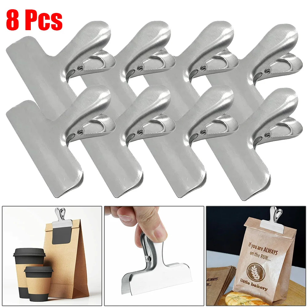 8pcs Stainless Steel Seal Clips Ticket Clips Document Clamp Kitchen Food Snack Sealing Clamp For Cookie Bag Coffee Office Bag
8pcs Stainless Steel Seal Clips Ticket Clips Document Clamp Kitchen Food Snack Sealing Clamp For Cookie Bag Coffee Office Bag