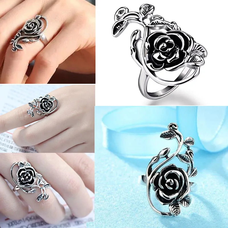 Milangirl Classic Ancient Silver Color Rose Flower Floral Shaped Female Ring for Women Party Jewelry Size 5-11
Milangirl Classic Ancient Silver Color Rose Flower Floral Shaped Female Ring for Women Party Jewelry Size 5-11