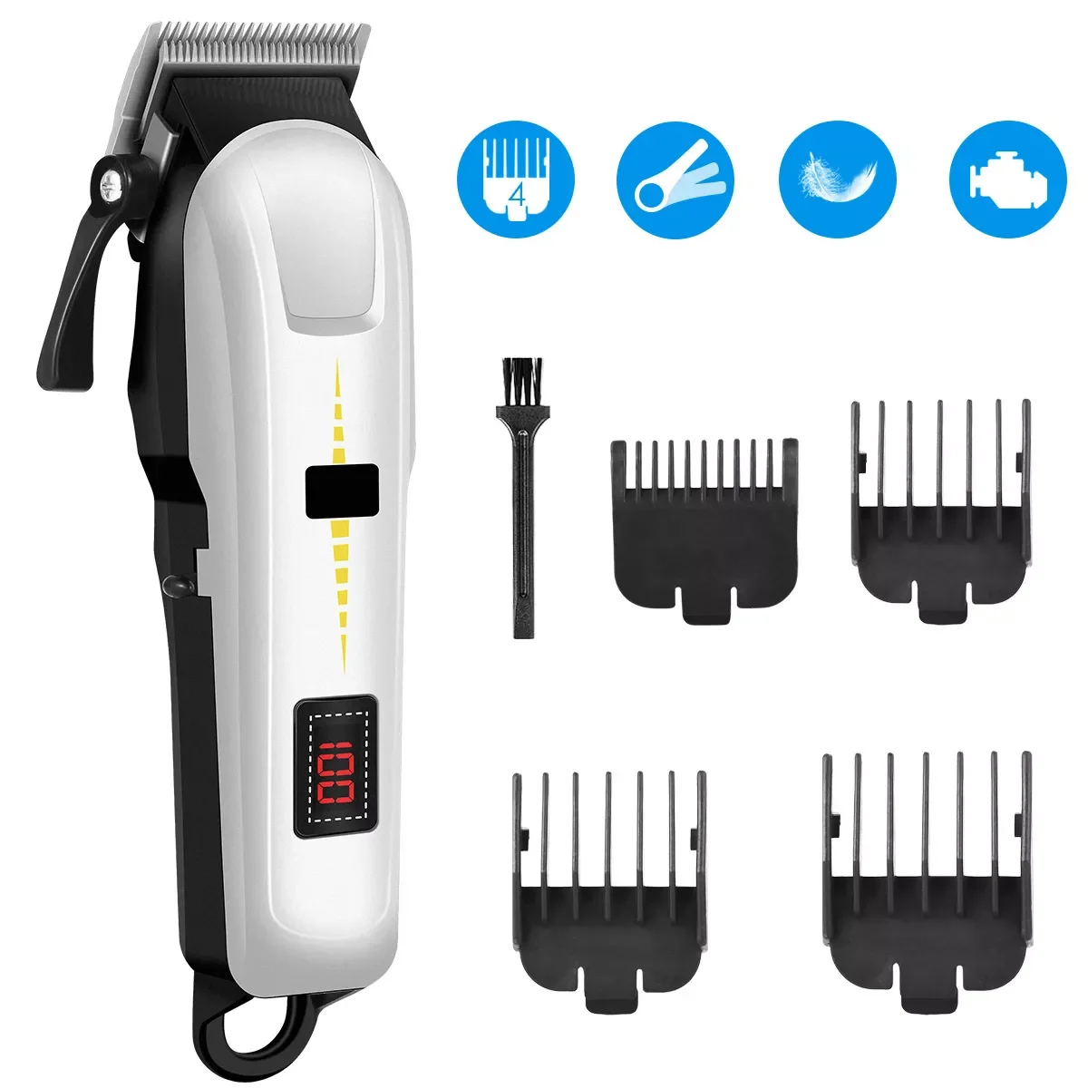 Men Hair Trimmer Low Noise Rechargeable Hair Clipper Cutting Machine with 4 Limit Combs For Barber Hair Shaving
Men Hair Trimmer Low Noise Rechargeable Hair Clipper Cutting Machine with 4 Limit Combs For Barber Hair Shaving