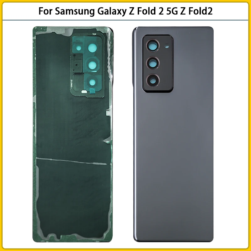 

New For Samsung Galaxy Z Fold 2 5G F916 Battery Back Cover Z Fold2 Rear Door Glass Panel Housing Case Camera Lens Replace
