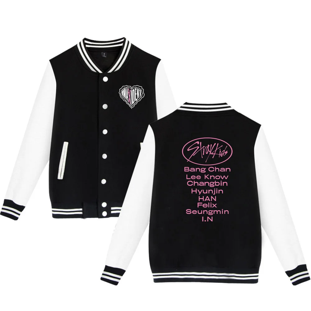 Stray kids Baseball Jacket SKZ Maxident Uniform Classic College Style Plus Fleece Winter Outwear Unisex Coat for Stay
Stray kids Baseball Jacket SKZ Maxident Uniform Classic College Style Plus Fleece Winter Outwear Unisex Coat for Stay