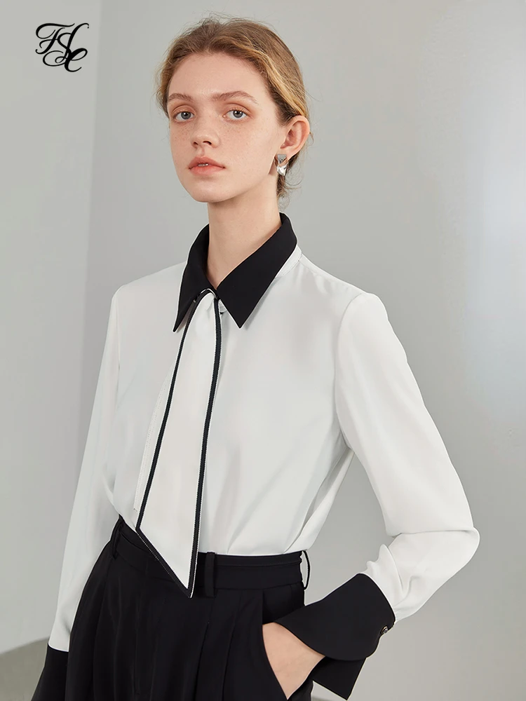 FSLE Shirt Collar Full Regular Sleeve Blouses Loose Straight Button Up Shirt Office Lady Solid Lace Contrasting Shirts
FSLE Shirt Collar Full Regular Sleeve Blouses Loose Straight Button Up Shirt Office Lady Solid Lace Contrasting Shirts