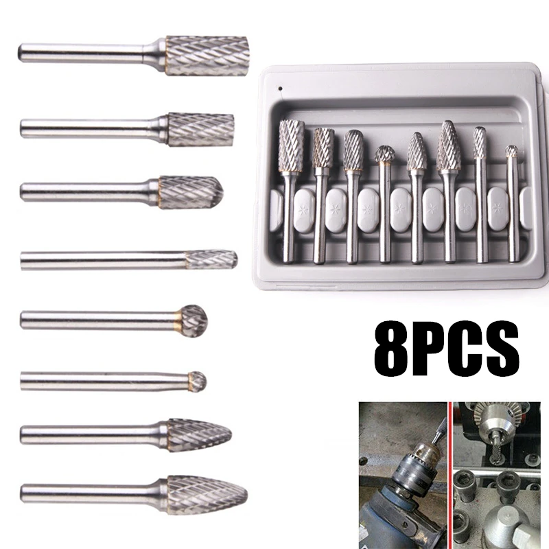 8 Pcs/set 6mm-12mm Tungsten Carbide Burr Bit CNC Engraving 1/4" Rotary Cutter Files Grinding Head Drill Bit
8 Pcs/set 6mm-12mm Tungsten Carbide Burr Bit CNC Engraving 1/4" Rotary Cutter Files Grinding Head Drill Bit