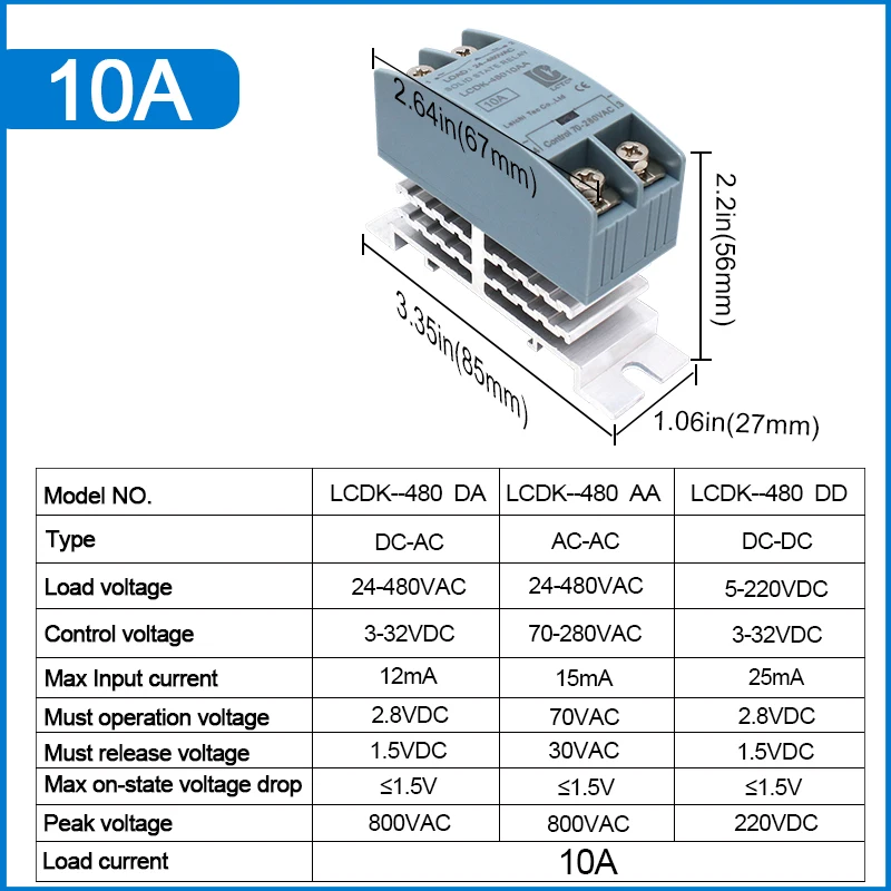 Реле SSR LCTC LCDK для DIN-рейки 10-120A 
Реле SSR LCTC LCDK для DIN-рейки 10-120A