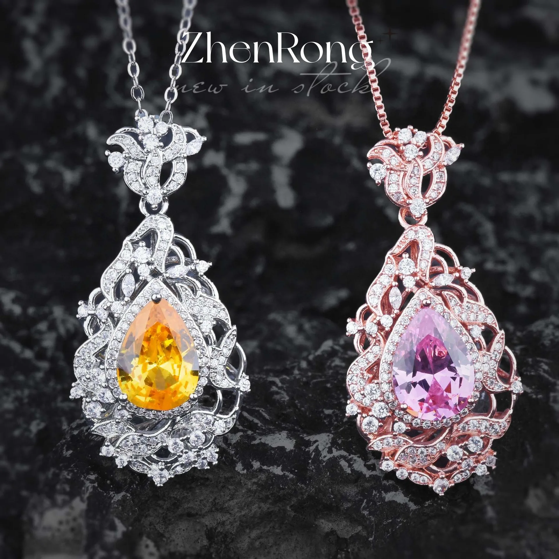Romantic Yellow/Pink CZ Pendant Necklaces For Women Engagement Wedding Jewelry Exquisite Girl Gift Fashion Fine Accessories
Romantic Yellow/Pink CZ Pendant Necklaces For Women Engagement Wedding Jewelry Exquisite Girl Gift Fashion Fine Accessories